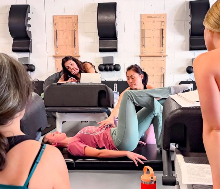 jess doing pilates training